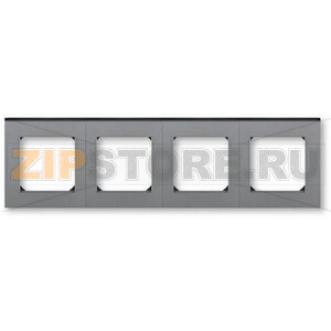 Рамка четырехместная, сталь/дымчатый чёрный ABB 2CHH015040A6069 