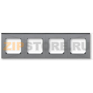 Рамка четырехместная, сталь/дымчатый чёрный ABB 2CHH015040A6069 