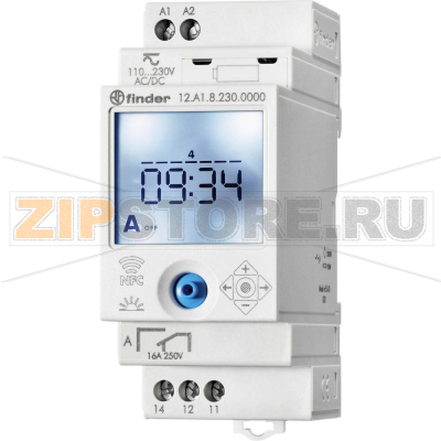 Реле времени с функцией Astro, 230 V (AC), 16 A, 250 V (AC) Finder 12.A1.8.230.0000 