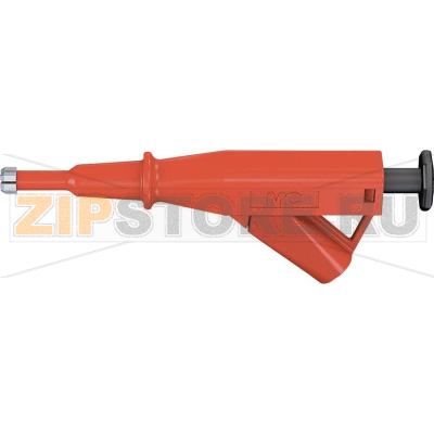 Зажим 4 мм, тип: крючок, CAT IV, красный, 1 шт Stäubli VARIOGRIP-6 