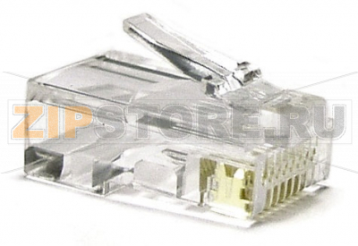 Hyperline PLUG-8P8C-UV-C6-100 Разъем RJ-45(8P8C) под витую пару, категория 6 (50 µ&#039;&#039;/ 50 микродюймов), универсальный (для одножильного и многожильного кабеля), со вставкой (100 шт) 