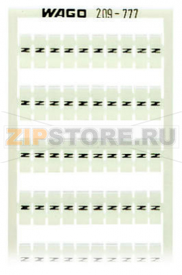Маркировочная карта WSB; в картах; МАРКИРОВАНО; N (100x); not stretchable; Вертикальная маркировка; с креплением на защелке; белые Wago 209-777 