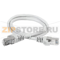 ITK Коммутационный шнур (патч-корд), кат.6А S/FTP, LSZH, 2м, серый