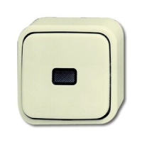 Переключатель одноклавишный, контрольный, с красной линзой и лампой, монтаж: открытый, слоновая кость ABB 2CKA001052A0117