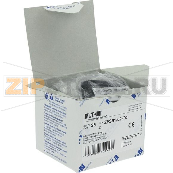 Шильдик со стандартной гравировкой DE/EN для T0, T3, P1 Eaton ZFS61/62-T0 