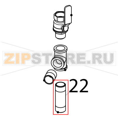 Pasta cooker drain pipe Tecnoinox CP4FE7 Pasta cooker drain pipe Tecnoinox CP4FE7Запчасть на деталировке под номером: 22
