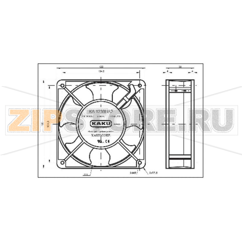 Вентилятор 230 В/AC, 178 м³/ч, 120x120x38 мм SEPA KA1238XA2BMT 