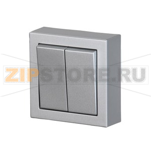 Выключатель двухклавишный, монтаж: накладной, алюминий ABB 2TKA00001600 