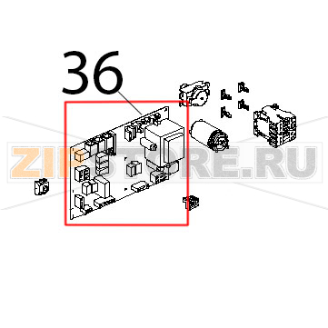 Scheda potenza forni combinati Unox XVC 104 Scheda potenza forni combinati Unox XVC 104Запчасть на деталировке под номером: 36