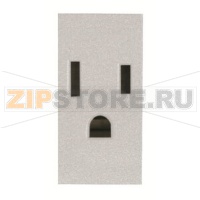 Розетка модульная US стандарта с заземлением, 2P+E, 1M, 15 А, 127 В, серебристый ABB 2CLA212800N1301