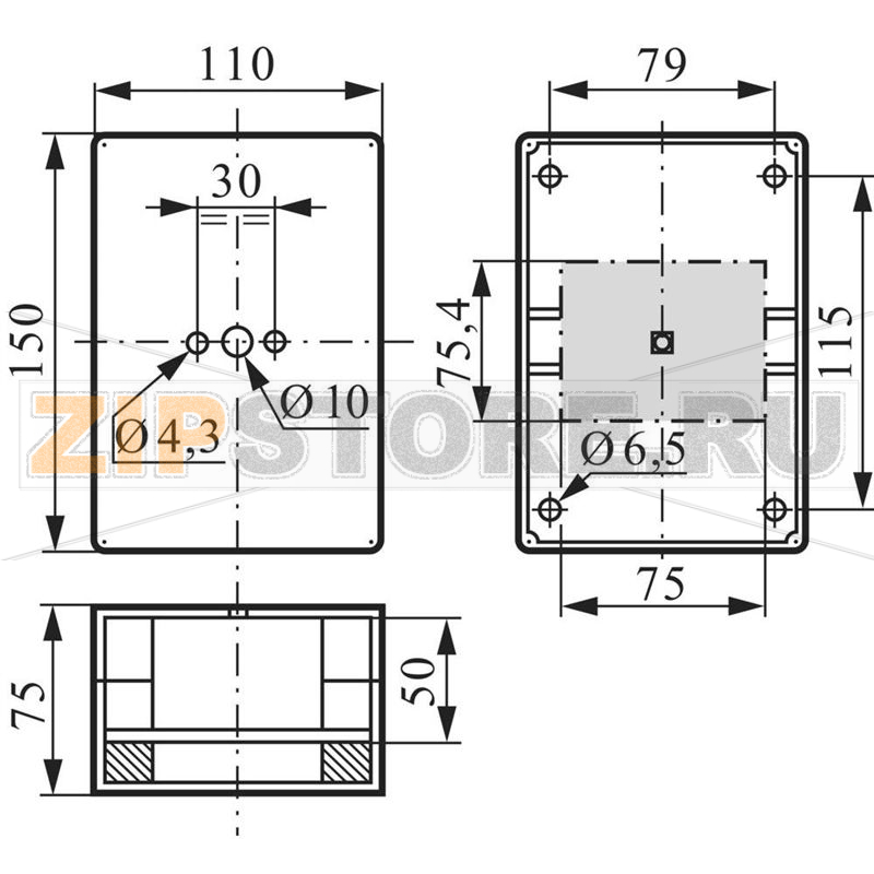 Корпус 75x150x75 мм, серый, 1 шт Baco BA172549 