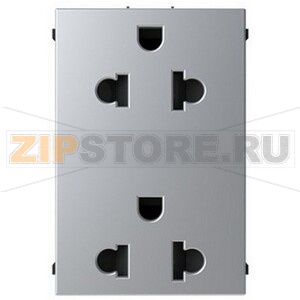 Механизм двойной розетки EU/US стандарта, серебристый ABB 1678.80 