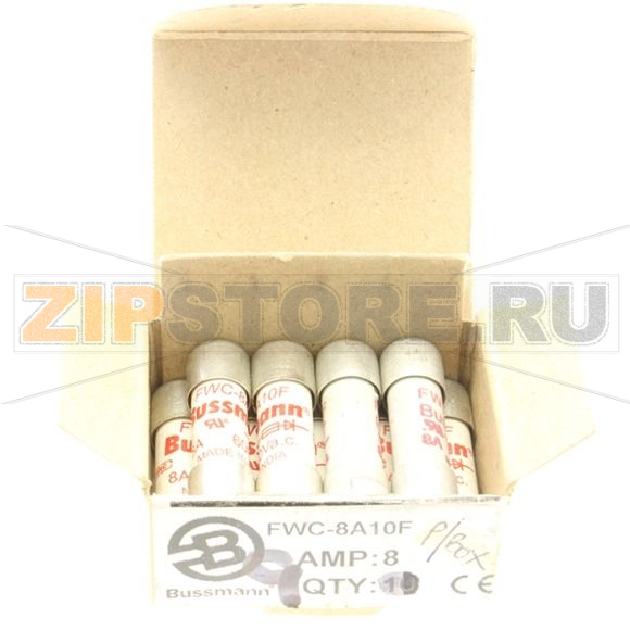 Предохранитель, 8 A, AC 600 В, 200 кА, 10x38 мм, aR, UL Eaton 8Amp 600Vac FERRULE FUSE 10x38MM 
