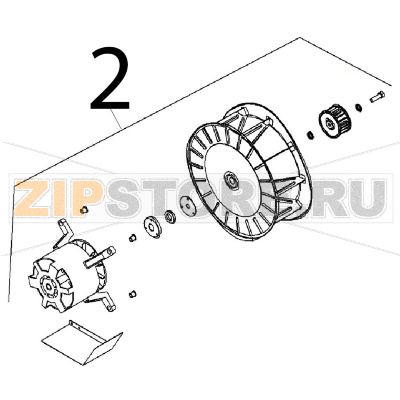 Gr. motore and ventola Angelo Po FX101G2 Gr. motore and ventola Angelo Po FX101G2Запчасть на деталировке под номером: 2