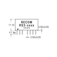 Преобразователь DC/DC, печатный монтаж, 12 В/DC, 9 В/DC, 333 mA, 3 Вт Recom RS3-1209S