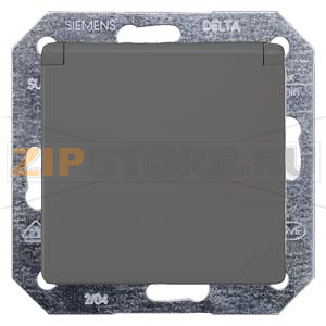 DELTA I-SYSTEM ЧЕРНЫЙ МЕТАЛЛИК РОЗЕТКА SCHUKO 10A DC/16А AC 250В C ЗАЩИТНЫМ КОНТАКТОМ C ЗАЩИТНЫМИ ШТОРКАМИ C ОТКИДЫВАЮЩЕЙСЯ КРЫШКОЙ C БЕЗРЕЗЬБОВЫМИ КОНТАКТНЫМИ ЗАЖИМАМИ ЭЛ.-МЕХ.ЧАСТЬ Siemens 5UB1920 