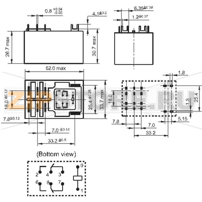 Реле электромагнитное 24 В/DC, 30 А, 1 шт Hongfa HF92F-024D-2C11S 