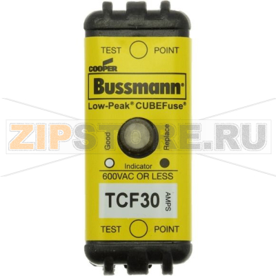 Предохранитель, 30 A, AC 600 В, DC 300 В, 300 кА, 20x26x48 мм, CF, J, 1P, UL, CSA, с задержкой Eaton 