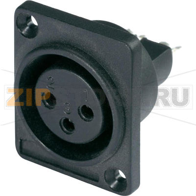 Разъем встроенный XLR с D-образным фланцем Hicon HI-X3DF-P 