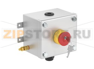 Модуль управления Control Unit Ex e, Stainless Steel, Emergency Stop LCS1.JRMX.B.1 Pepperl+Fuchs Electrical specificationsOperating voltage250 V max.Operating current16 A max.Terminal capacity2.5 mm2Functionmushroom buttonColorredContact configuration1x NO / 1x NCUsage categoryAC12 - 12 ... 250 V AC - 16 AAC15 - 12 ... 250 V AC - 10 ADC13 - 12 ... 110 V DC - 1 ADC13 - 12 ... 24 V DC - 1ANumber of poles2Operator actionlatching , key releaseLockableyesMechanical specificationsHeight102 mm (A)Width116 mm (B)Depth85.5 mm (C)External dimension117 mm with operators (C1) 92.2 mm with screws (C2) 145 mm with mounting brackets (K)Fixing holes distance, height41 mm (G)Fixing holes distance, width130 mm (H)Enclosure coverfully detachableCover fixingM6 stainless steel hexagon head screwsFixing holes diameter6.1 mm (J)Degree of protectionIP66Cable entryNumber of cable entries1 x M20 in face A fitted with polyamide Ex e stopping plug1x M20 in face B fitted with polyamide Ex e cable glandDefined entry areaface A and face BMaterialEnclosure1.5 mm 316L, (1.4404) stainless steelFinishelectropolishedSealone piece closed cell neopreneMass1.5 kgMountingmouting brackets with 6.1 mm screw holesGroundingM6 internal/external brass grounding boltAmbient conditionsAmbient temperature-40 ... 55 °C (-40 ... 131 °F) @ T4 -40 ... 40 °C (-40 ... 104 °F) @ T6 Data for application in connection with hazardous areasEU-Type Examination CertificateCML 16 ATEX 3009 XMarking II 2 GD Ex db eb mb IIC T* Gb Ex tb IIIC T** °C Db T6/T80 °C @ Ta +40 °C T4/T130 °C @ Ta +55 °CInternational approvalsIECEx approvalIECEx CML 16.0008XEAC approvalTC RU C-DE.GB06.B.00567ConformityDegree of protectionEN 60529General informationSupplementary informationEC-Type Examination Certificate, Statement of Conformity, Declaration of Conformity, Attestation of Conformity and instructions have to be observed where applicable. For information see www.pepperl-fuchs.com.AccessoriesOptional accessoriesEngraved traffolyte tag labelEngraved AISI 316L stainless steel tag labelColor in-fill stainless steel tag label