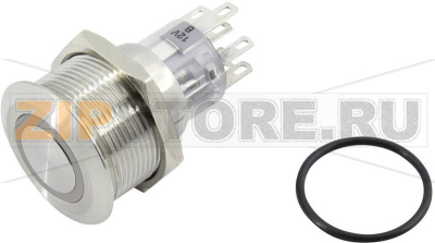 Кнопка 250 В, 5 A, 2 x выкл/вкл, без фиксации, IP65, 1 шт TRU Components TC-GQ22-A-22E/W/12V/S203 