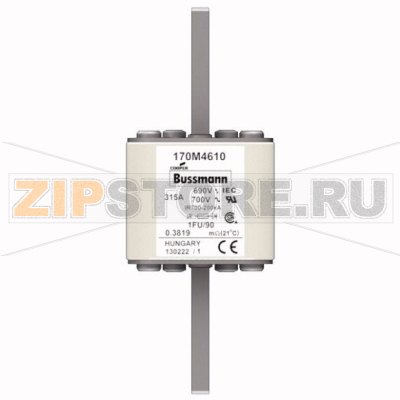 Предохранитель, 315 A, AC 690 В, 200 кА, size 1, 53x69x136 мм, aR, IEC UL Eaton FUSE 315A 690 