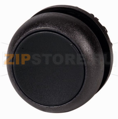 Головка кнопки без фиксации, черная, черное лицевое кольцо Eaton M22S-D-S 