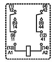 Реле электромагнитное 12 В/DC, 12 А, 1 шт TE Connectivity 4-1419111-1 
