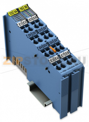 Модуль, 8 дискретных входов; NAMUR; Искробезопасный; Extreme; синие Wago 750-439/040-000 This digital input module records binary signals from sensors operating in Zone 0+1 hazardous areas, permitting channel-by-channel short circuit and wire-break diagnostics. NAMUR sensors, optocouplers, mechanical contacts (LED diagnostics can be turned off via control byte) or other actuating elements can be connected via intrinsically safe devices.The WAGO I/O System 750 XTR must be installed either in Zone 2 or in a non-hazardous area. Each sensor is supplied with a short-circuit-protected voltage of 8.2 V.Indicators:Green LED (signal ON)Red LED (short circuit)Red flashing LED (wire-break)Field and system levels are electrically isolated.The device is ideal for operation in extreme environments thanks to:Extended temperature rangeGreater immunity to impulse voltages and electromagnetic interferenceHigher vibration and shock resistance...