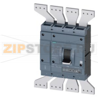 circuit breaker 3VA2 IEC frame 1250 breaking capacity class  C Icu=110kA @ 415 V 4-pole, line protection ETU330,  LIG, In=1250A overload protection Ir=500A ...1250A short circuit protection Ii=1,5...10 x In N conductor protection adjustable (OFF, up to 10