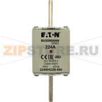 Предохранитель, 224 A, AC 690 В, 120 кА, NH2, gL/gG, IEC Eaton NH FUSE 224AMP 690V gG SIZE 2