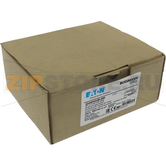 Предохранитель, 224 A, AC 690 В, 120 кА, NH2, gL/gG, IEC Eaton NH FUSE 224AMP 690V gG SIZE 2 