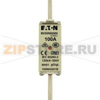 Предохранитель, 100 A, AC 500 В, 120 кА, NH01, gL/gG, IEC Eaton NH FUSE 100A 500V GG/GL SIZE 01