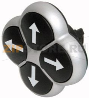 Кнопка четырхпозиционная, без фиксации, черная Eaton M22-DI4-S-X7