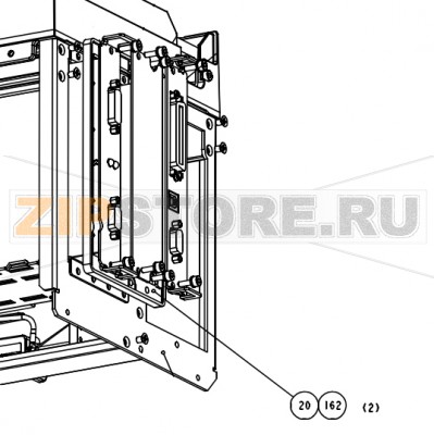 Рамка под установку плат расширения Datamax A-4408 LH Рамка под установку плат расширения Datamax A-4408 LHЗапчасть на сборочном чертеже под номером: 20Название запчасти Datamax на английском языке: PLATE MOUNTING REAR 