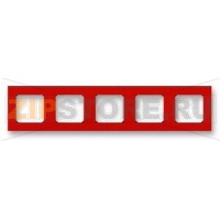 Рамка пятиместная, красный/дымчатый чёрный ABB 2CHH015050A6065