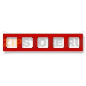 Рамка пятиместная, красный/дымчатый чёрный ABB 2CHH015050A6065 