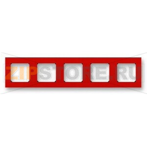 Рамка пятиместная, красный/дымчатый чёрный ABB 2CHH015050A6065 