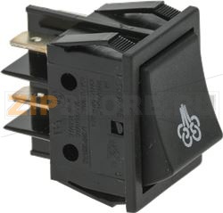 ЧЕРНЫЙ ДВУХПОЛЮСНЫЙ ПЕРЕКЛЮЧАТЕЛЬ 16А 250В 