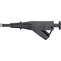 Зажим 4 мм, тип: крючок, CAT IV, черный, 1 шт Stäubli VARIOGRIP-6