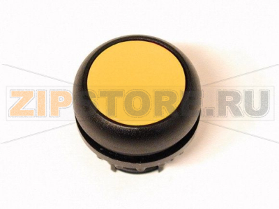 Головка кнопки с фиксацией, желтая, черное лицевое кольцо Eaton M22S-DR-Y 