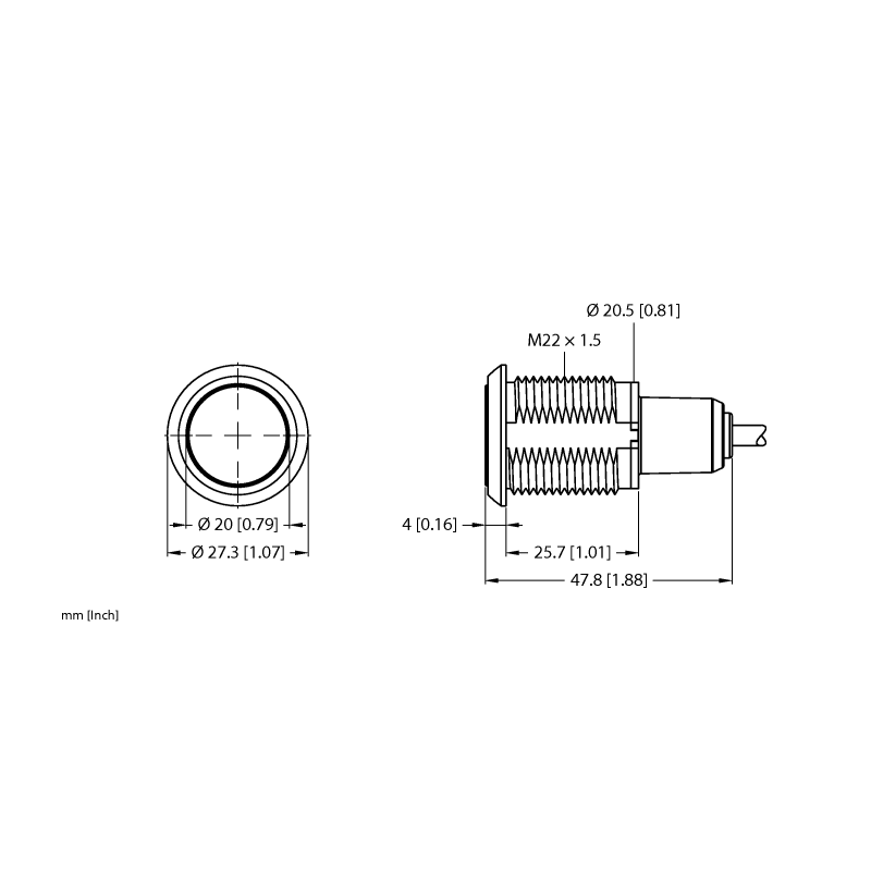Кнопка емкостная Turck S22AMTSRGB7QP 