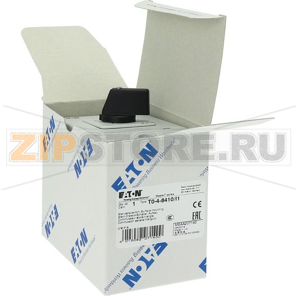 Выключатели звезда-треугольник, конт: 8, 20 A, панель: 0-Y-D, 60°, с фиксацией Eaton T0-4-8410/I1 