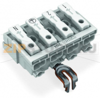 Lighting connector; push-button, external; with snap-in ground contact; 4-pole; Lighting side: for solid conductors; Inst. side: for all conductor types; max. 2.5 mm; Surrounding air temperature: max 85°C (T85); 2,50 mm; white Wago 294-4214