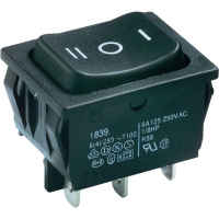 Переключатель клавишный 250 В/AC, 6 А, 2 x вкл/выкл/вкл, IP40, 1 шт Marquardt 1839.1507