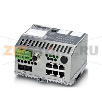 Интеллектуальный компактный управляемый коммутатор Ethernet с шестью портами RJ45 (10/100 Мбит/с) и двумя слотами SFP (1000 Мбит/с) Phoenix Contact FL SWITCH SMCS 6TX/2SFP