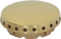BURNER CAP PERFORATED BRASS POLISHED