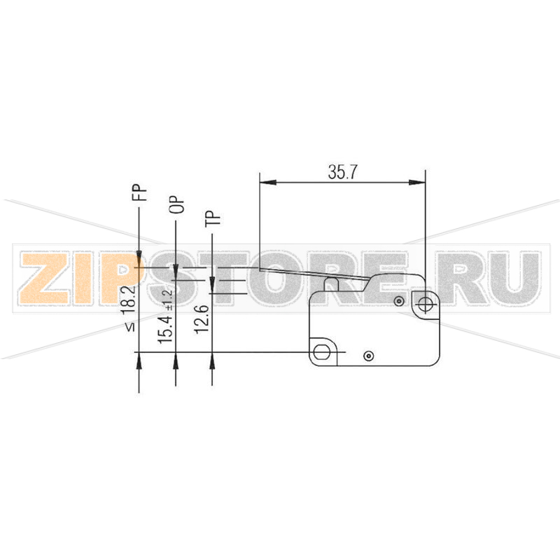 Микропереключатель 250 В/AC, 10 А, 1 x вкл/вкл, без фиксации, 1 шт Marquardt 1006.1401 