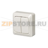 Выключатель двухклавишный 16 А, 230 В, однополюсный, белый ABB 2TKA000163G1