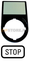Шильдик "STOP" с держателем 30х50, черный Eaton M22S-ST-GB0